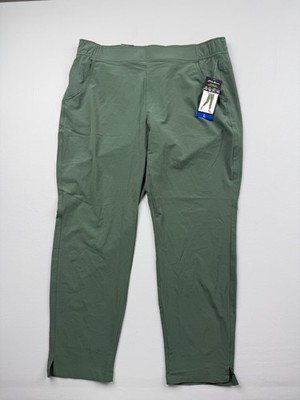 Eddie Bauer Traveler Ankle Pants Womens Large Green Lightweight Travel Stretch