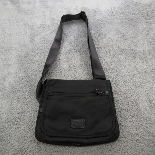 Tumi Black Messenger Bag 14" Crossbody Shoulder Strap Laptop Travel Nylon Work