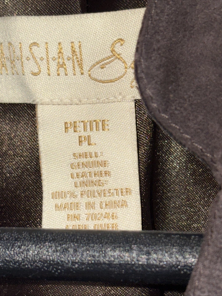 Chaqueta de gamuza Parisian Signature de cuero marrón pequeño Foto 3 de 4