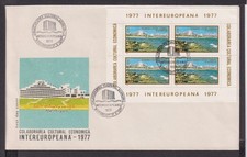 Stamps Romania Europa Cover Block 1977 Intereuropeana