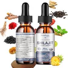 2x Shilajit Supplement with Sea Moss, Ashwagandha, Zinc, Vitamins Sugar-Free
