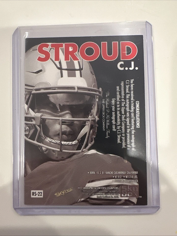 2022 Skybox Metal Universe CJ Stroud Fresh Foundation Auto Refractor RS-22 OHIO - Image 2 of 2