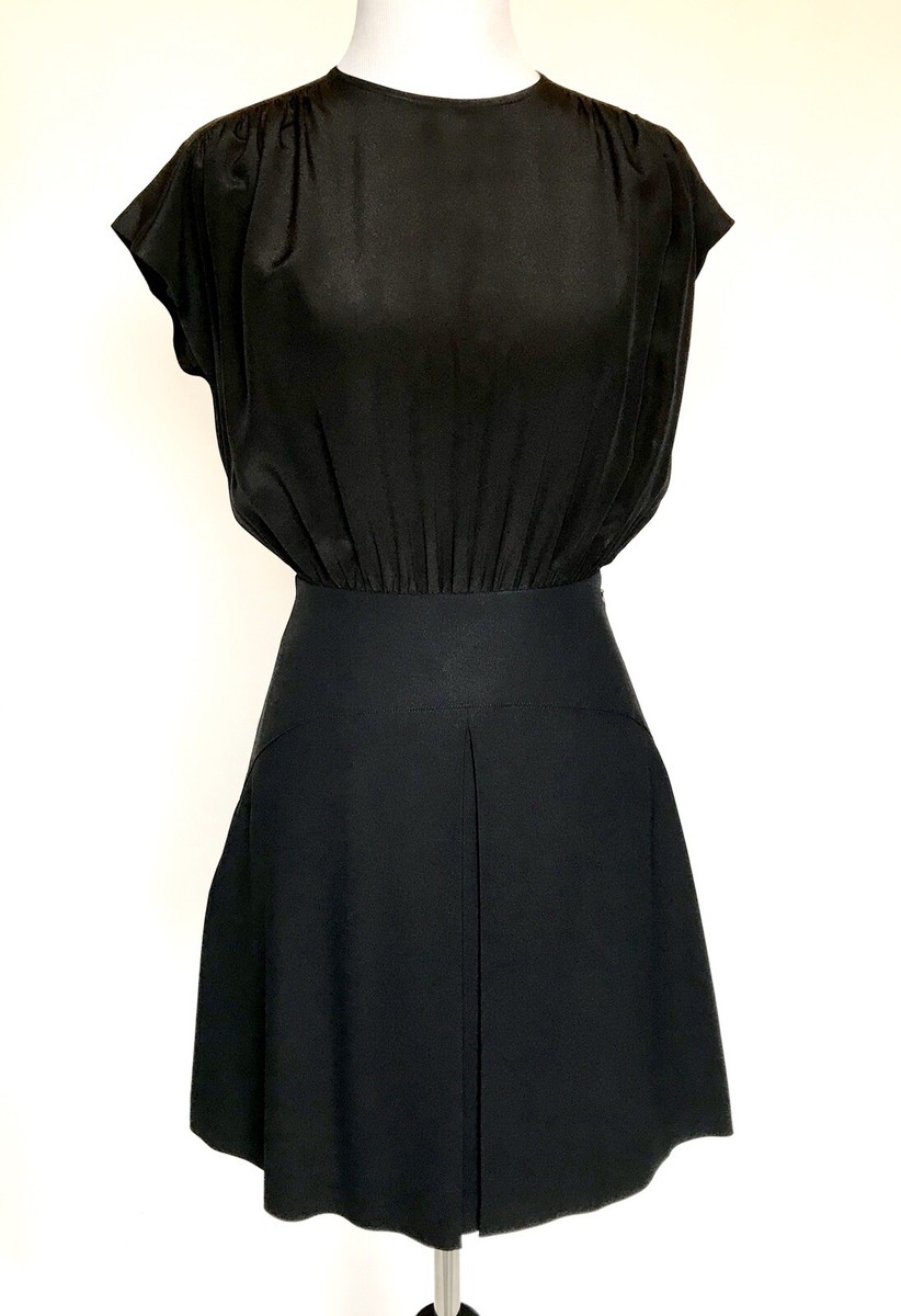 Miu Miu Black Silk Top Black Dress NWT Size IT 38 US 2 NEW Price