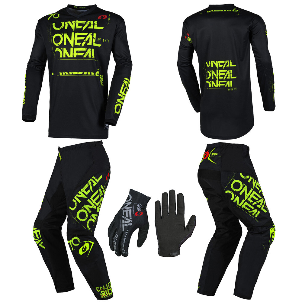 O'Neal Element Static Neon Jersey Pants Gloves motocross dirt bike