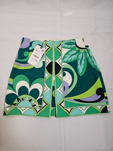Zara Retro Green Paisley A-Line Mini Skirt Size 32 M NWT - Picture 12 of 15