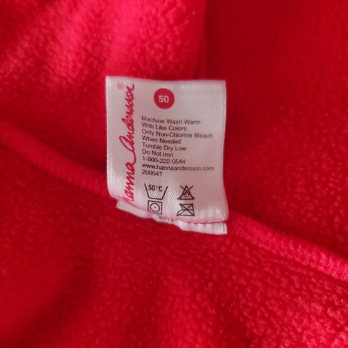Hannah Andersson red Bear fleece jacket Coat Boys Or Girl size 50 0-3 months - Picture 6 of 11