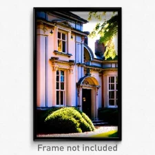 Pixel Art Poster - Gorgeous Rectory (8 Bit Psychedelic Trippy Video Game Print)