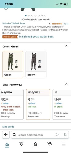 HISEA Bootfoot Chest Wader 2-Ply Nylon PVC Waterproof Mud Work Fishing Hunting - Picture 7 of 7