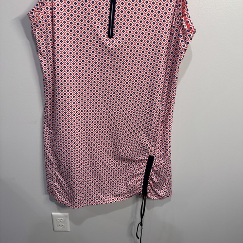 Vestido de golf Kinona Rouched and Ready para mujer sin mangas XL blanco rojo púrpura deportivo - Imagen 2 de 10