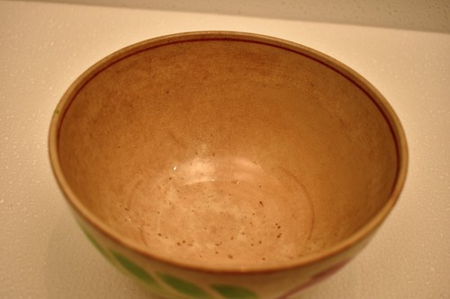 Baker & Co England Vintage Spongeware Bowl Hand Painted Floral Green Blue Red - Picture 7 of 15