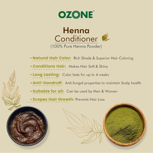 Ozone Henna Hair Conditioner |Men & Women | Ideal For Strong and Damaged Hair ,S - Picture 5 of 6