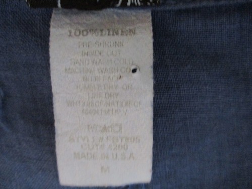 LA FIXSUN LINEN BLUE DOLMAN 3/4 SLEEVE 2 POCKET OVERSIZED ASYMMETRICAL TOP, M - Picture 9 of 9