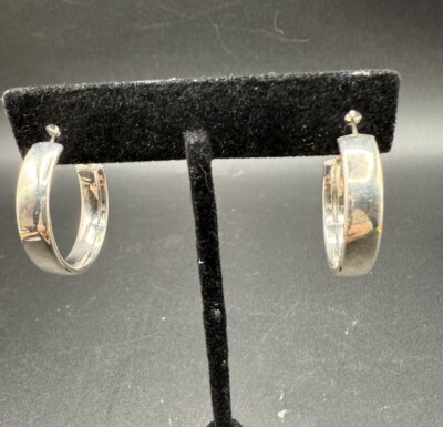 ESTATE JCM JACMEL STERLING SILVER 925 HOOP EARRINGS See Pics SS651