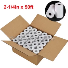 50 Rolls Thermal Paper Receipt Rolls 2-1/4" x 50' White POS Cash Register Tape