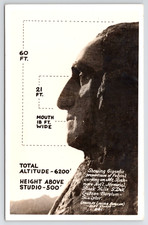 RPPC Black Hills SD George Washington Profile Mt Rushmore South Dakota Postcard