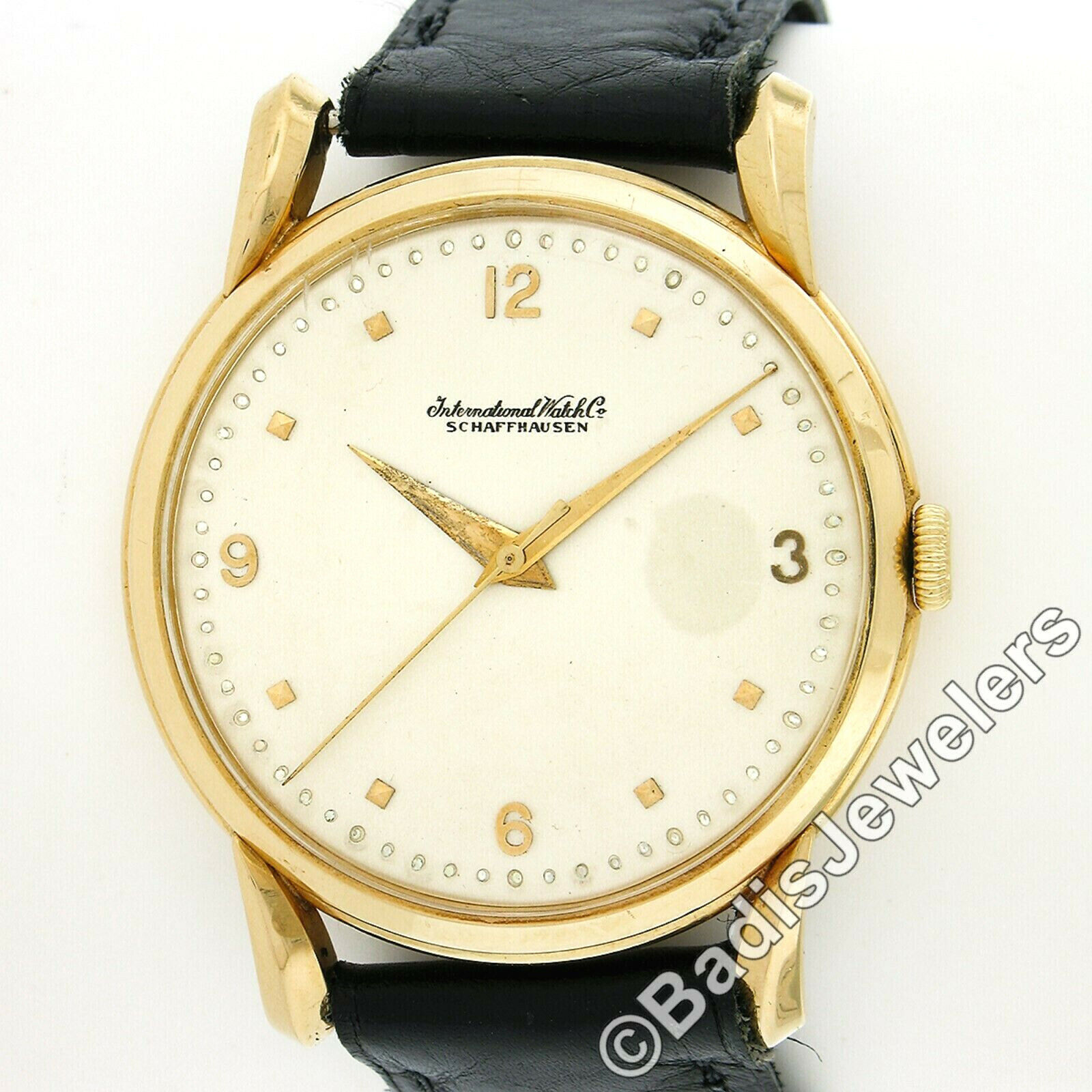 Men's Vintage International IWC 36mm 18k Gold Mechanical Wrist Watch 17j Cal. 89