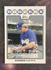  TOPPS 2008 MLB DEREK LOWE #415 PITCHER LOS ANGELES DODGERS BASEBALL CARD