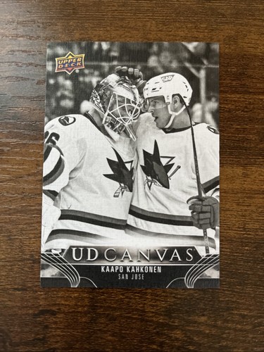 2023-24 Upper Deck Series 1 UD Canvas Black and White Kaapo Kahkonen #C64 Sharks