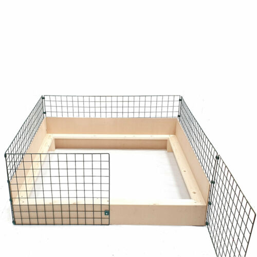 Caja de ayuda para cachorro perro 1,2 m x 1,2 m (4 pies x 4 pies) con inserto de madera y bolígrafo para rieles de cerdo - Imagen 1 de 9