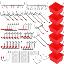 Ultimate 121-Piece Pegboard Hooks Set, Pegboard Accessories with Metal Hooks, Du