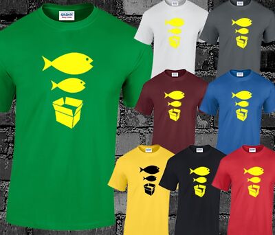 Big Fish Little Fish Karton Herren T-Shirt Retro Rave Acid House Musik