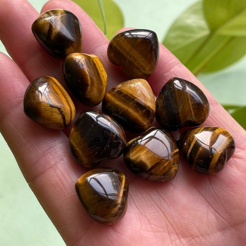 2pc Natural tiger eye jasper quartz Mini loving heart crystal carved healing - Bild 4 von 10