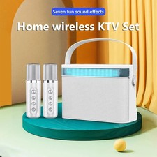 Portable Wireless Bluetooth Speaker Home Karaoke Machine with Dual Microphone