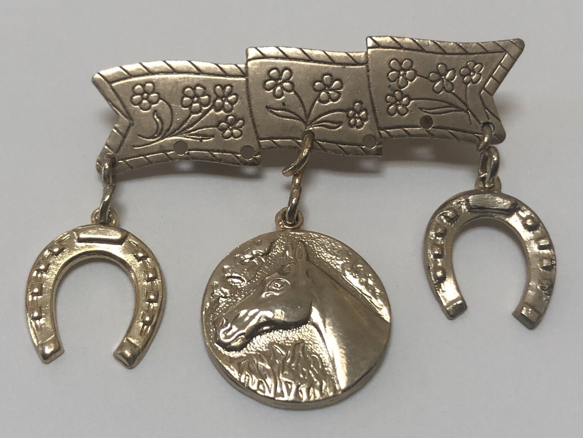 Vintage 1940's Western Jewelry Lapel Pin Brooch with Horse