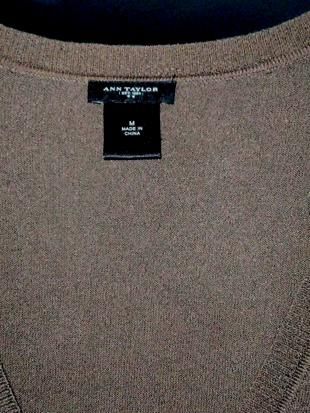 Button front cardigan, M, V-neck, solid, brown, s… - image 2