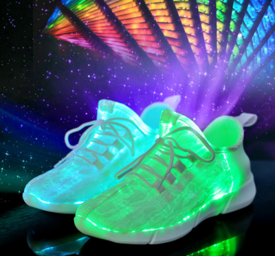 Chaussures LED à la mode fibre optique s'allument baskets charge