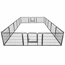 24" Tall 16 Panel Heavy Duty Pet Playpen Pet Dog Fence Exercise Cage Yard