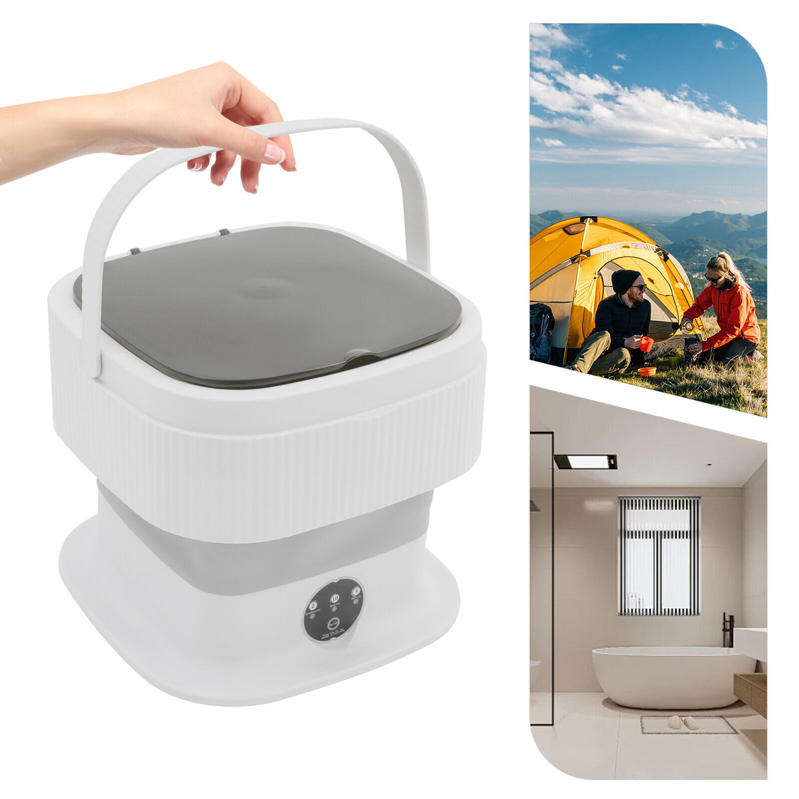 10L Portable Foldable Washing Machine 320RPM 40W US Compatible