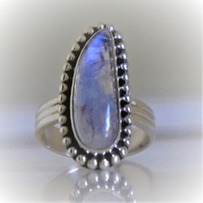 RAINBOW MOONSTONE NATURAL GEMSTONE RING 925 STERLING SILVER JEWELRY RING 3 TO 12