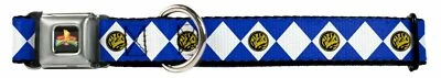 BUCKLE-DOWN Dog Collar Seat Belt Licensed Power Rangers Blue WPR009