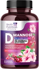 D-Mannose Capsules 1350mg with Cranberry UTI Support  Cleanse, Bladder Health
