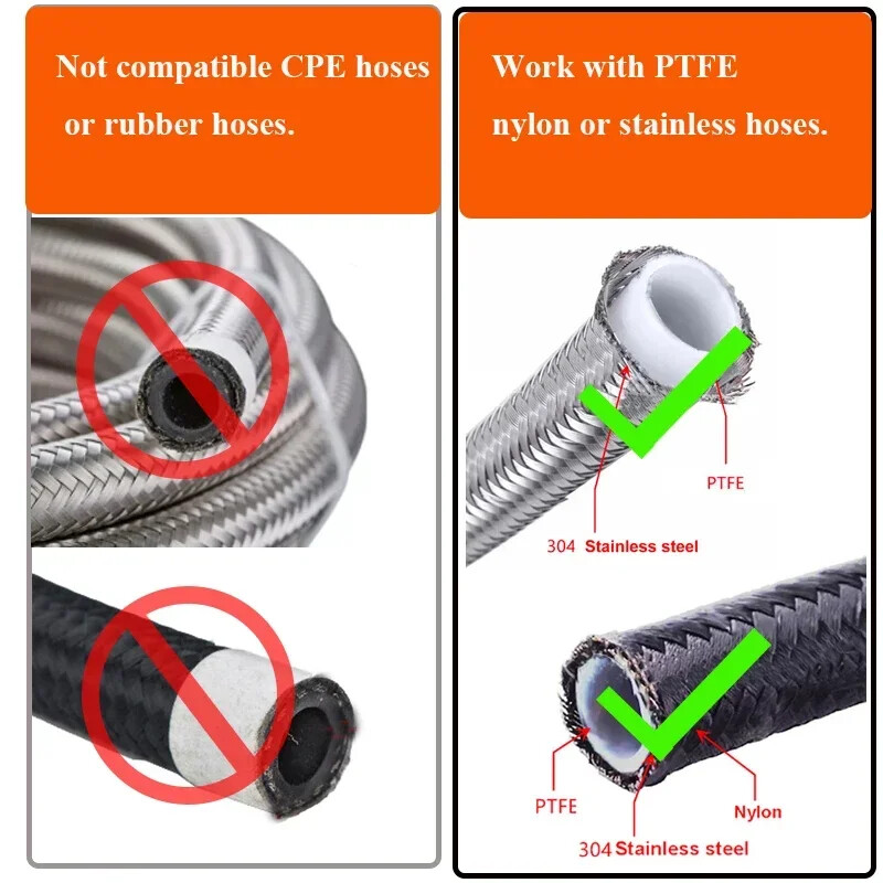 Adattatori Raccordi Tubo Intrecciato PTFE 3AN-12AN foto 5