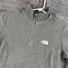 The North Face Fleece Pullover Womens Small Gray Long Sleeve 1/4 Zip Mock Neck