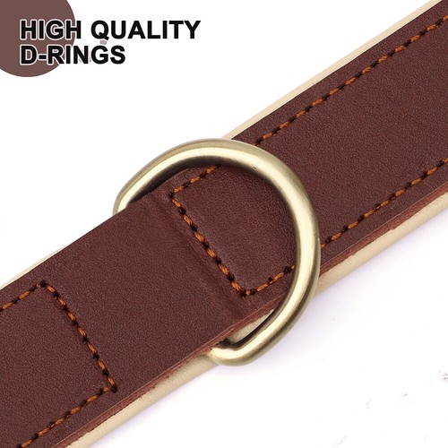 Soft Leather Personalised Custom Dog Collar With Name And Phone Number Engraved - Picture 18 of 35