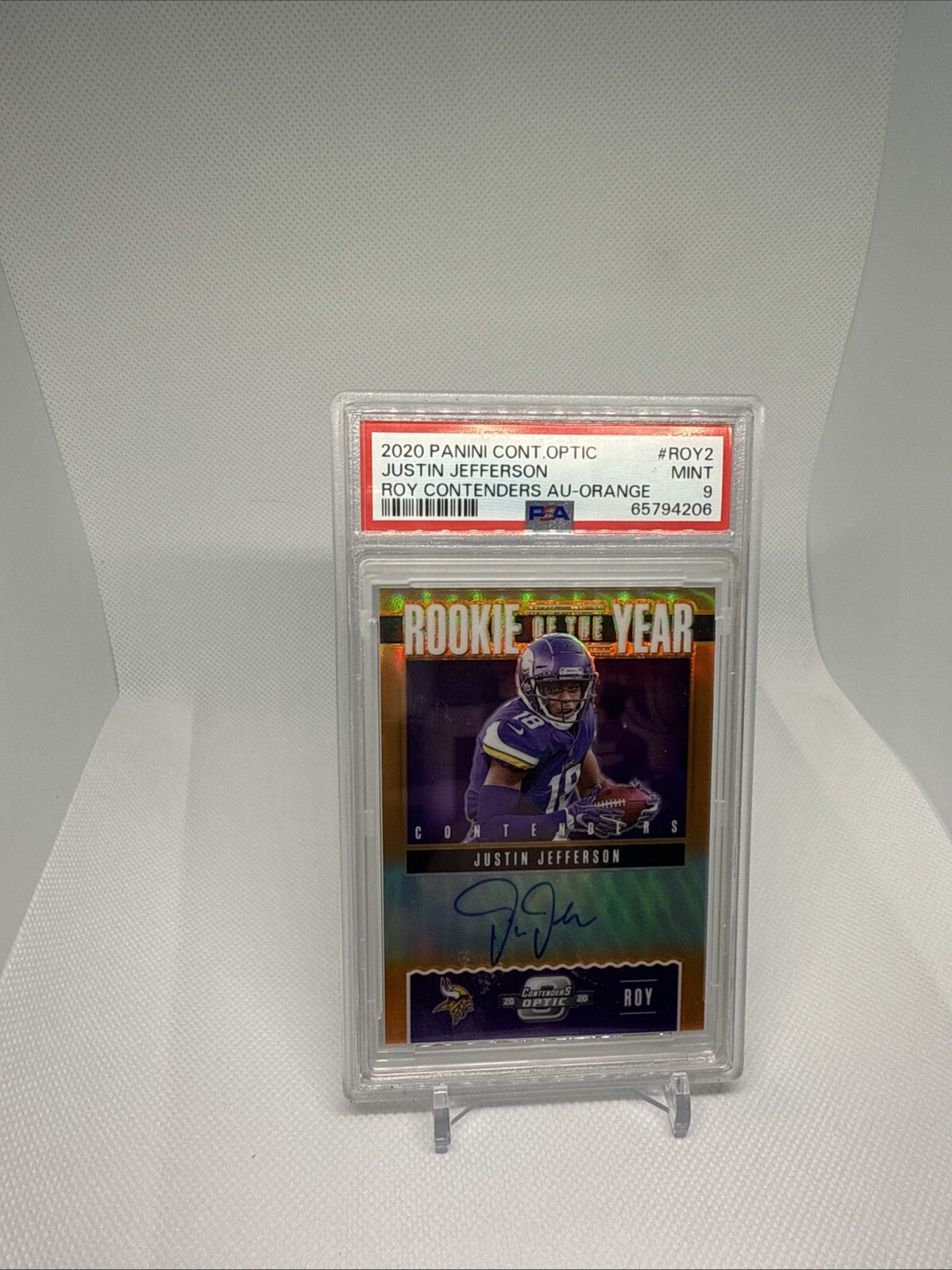 2020 PANINI CONTENDERS OPTIC JUSTIN JEFFERSON ROY AUTO Orange/50