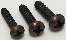 #4 #5 #6 x 5/8 Round Head Screws Bronze Plated Steel Small Phillips antique bras