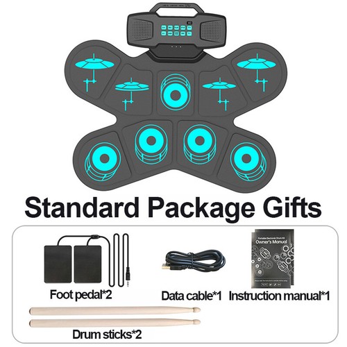 AU Electronic Drum Kids 9Pads Practice Drum Pads Roll-up Electric Drum Kit Gifts - Picture 3 of 14