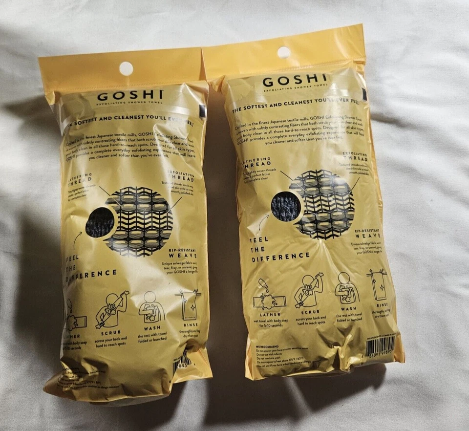Toalla de ducha exfoliante GOSHI - Gris - Lote de 2 Foto 2 de 3