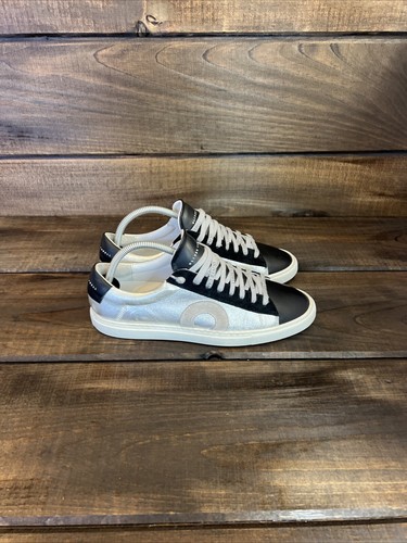 Oliver Cabell Low 1 Ivy Black & Silver Leather Sneakers Shoes Women Size 10 (40) - Picture 7 of 17