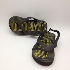 OLD NAVY YOUTH KIDS FLIP FLOPS SIZE 9 OLIVE CAMO BLACK  NEW NO TAGS