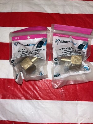 Shark Bite Plumbing Solutions 1/2''x3/4'' FNPT Female Adapter LOT OF 2 NEW