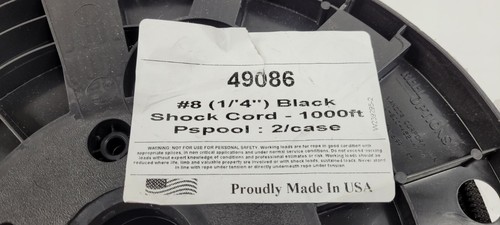 (1000FT) #8 1/4" Black Shock Cord Bungie Stretch Elastic MADE IN USA - Picture 2 of 5