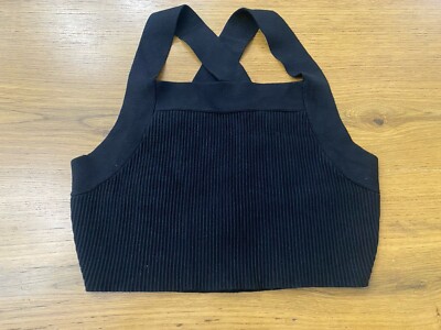 House of Harlow 1960 Small Ribbed Crop Tank/crisscossed Thick Straps   