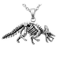 DINOSAUR NECKLACE TRICERATOPS SKELETON PENDANT BY CONTROSE