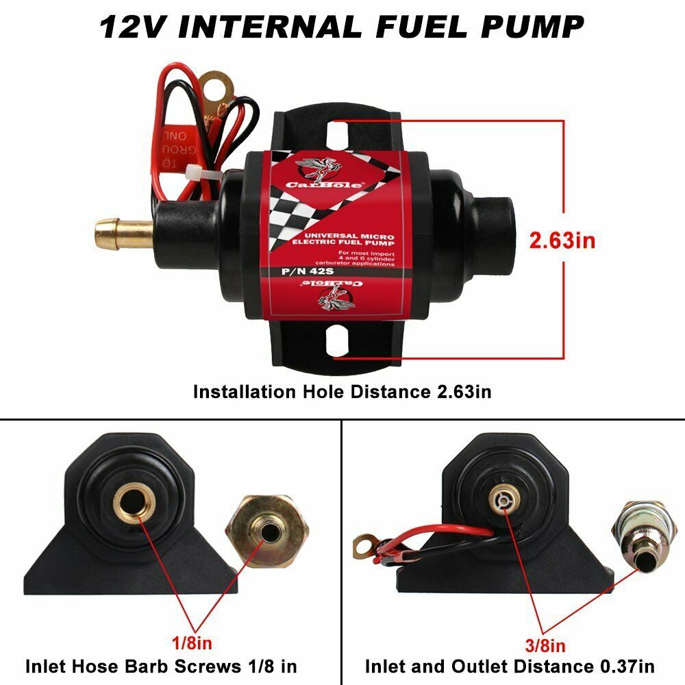 Universal 12v Micro Electric Fuel Pump 2-3.5psi 28 GPH Gasoline Fuel Transfer Pump For 4v 6v Carburetor In | Whizz Categories - Foto 3
