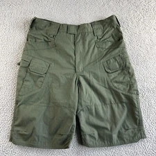 NEW Tactical Pants Shorts Mens 34 Green Cargo Ripstop Elastic Waist Army Combat